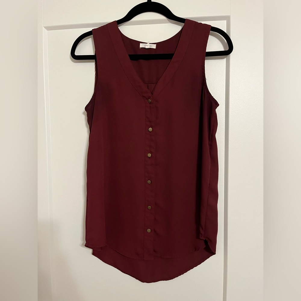 Maurices Burgundy Sleeveless Blouse